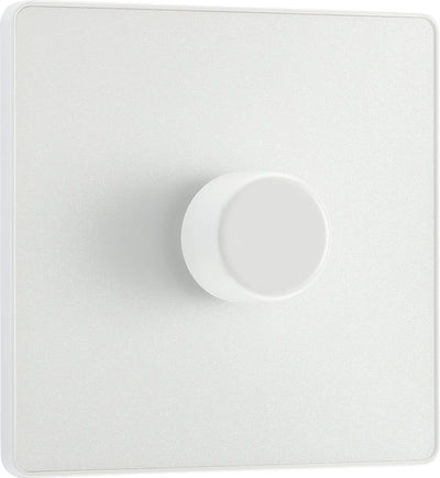BG PCDCL81W Pearlescent White Evolve 1 Gang 200W Intelligent Trailing Edge Dimmer Switch - White Insert