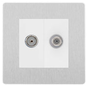 BG Evolve Brushed Steel TV & Satellite Socket PCDBSTVSATW by BG Evolve (BG-PCDBSTVSATW)