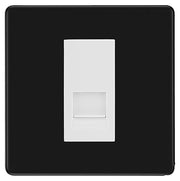 BG Screwless Matt Black Single RJ11 Telephone Socket FFBRJ111 - White Insert by British General (BG-FFBRJ111W)