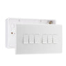 BG Nexus 6 Gang 10AX 2 Way Light Switch White & 32mm Pattress Back Box by British General (BG-846+892)