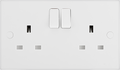 BG 922DP Moulded Square Edge | White | 2 Gang 13A 2 Pole Switched Socket