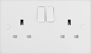 BG 922DP Moulded Square Edge | White | 2 Gang 13A 2 Pole Switched Socket by British General (BG-922DP)