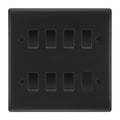 BG Matt Black 7 Gang 2 Way Custom Grid Light Switch with Back Box Included