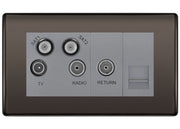 BG Nexus Metal Black Nickel Quadplex Combination TV Socket NBN69G by British General (BG-NBN69G)