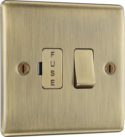BG NAB50 Nexus Metal Antique Brass 13A Switched Fused Spur Unit