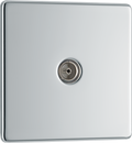 Newlec British General FPC60 Nexus Flatplate Screwless Polished Chrome 1 Gang Coaxial TV Socket