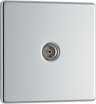 Newlec British General FPC60 Nexus Flatplate Screwless Polished Chrome 1 Gang Coaxial TV Socket by Newlec (Newlec-BG-FPC60-Shopify_1)