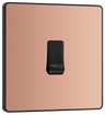 BG Evolve PCDCP14B Polished Copper 10AX 1 Way Press Switch - Black Insert by British General (BG-PCDCP14B-Shopify-SA_1)