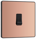 BG Evolve PCDCP14B Polished Copper 10AX 1 Way Press Switch - Black Insert