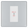 BG Flatplate Screwless Polished Chrome 20AX 2 Way Emergency Lighting Test Key Switch - Key Included - White Insert