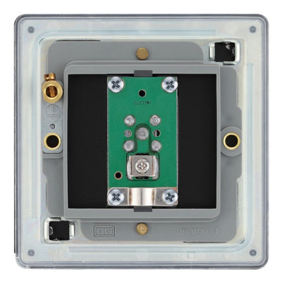 BG Screwless Matt Black Single Satellite Socket FFB64 with 25mm Steel Back Box