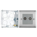 BG Nexus Brushed Steel Double Isolated Co-Axial Socket NBS63 with 25mm Steel Back Box