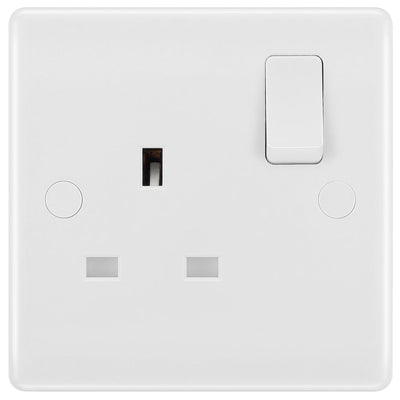 BG 821 Moulded Round Edge | White | 1 Gang 13A 1 Pole Switched Socket by British General (BG-821)