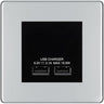 BG Screwless Polished Chrome Dual USB Charger 3.1A Output Socket - Black Insert by British General (BG-FPCEMS2+EMUSB3B)
