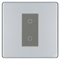 BG Nexus Screwless Polished Chrome Single Secondary Touch Dimmer Switch Grey Insert FPCTDS1G
