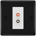 BG Nexus Matt Black Euro Module RCA X 2 Outlet NFBRCA2W