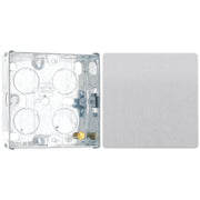BG Evolve Brushed Steel 1 Gang Blank Plate PCDBS94W with 25mm Steel Back Box