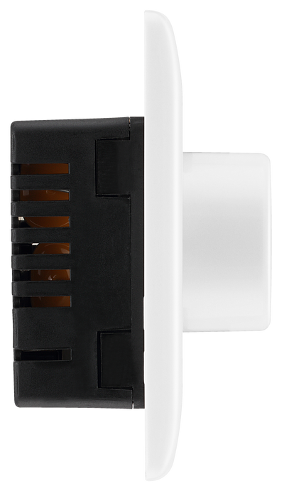 BG 887 Moulded Round Edge | White | 1 Gang 100W 1 Way 4 Speed Rotary Fan Controller by British General (BG-887)
