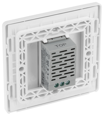 BG PCDCLTDS1W Pearlescent White Evolve 1 Gang 200W Trailing Edge Secondary Touch Dimmer - White Insert