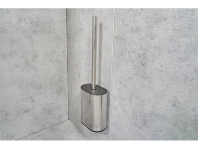 Corby Sana Toilet Brush & Holder in Polished Steel & Black by Corby of Windsor (Corby-25728)