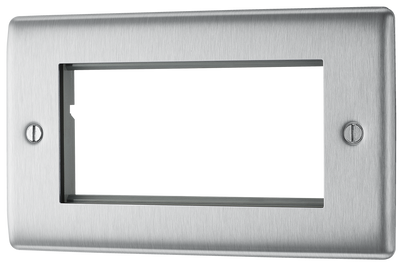 NBSEMR4 Front - The Euro Module range from British General combines plates and interchangeable modules so you can configure your own bespoke switches and sockets.