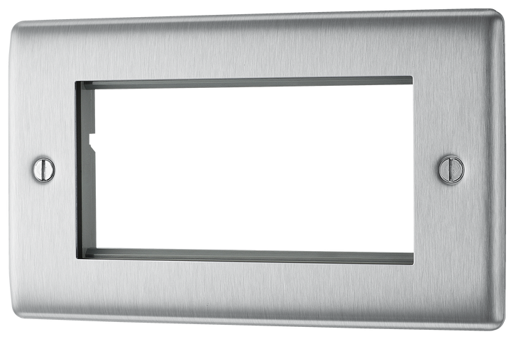 NBSEMR4 Front - The Euro Module range from British General combines plates and interchangeable modules so you can configure your own bespoke switches and sockets.