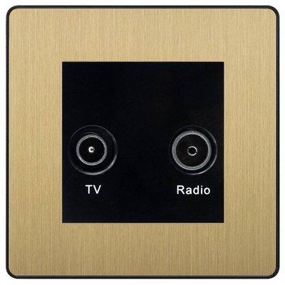 BG Evolve Satin Brass TV & FM Socket PCDSBTVFMB by BG Evolve (BG-PCDSBTVFMB)