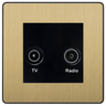BG Evolve Satin Brass TV & FM Socket PCDSBTVFMB by BG Evolve (BG-PCDSBTVFMB)
