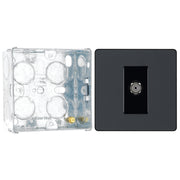 BG Evolve Matt Grey Co-Axial Socket Outlet PCDMG60B with 35mm Steel Back Box