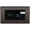 BG Nexus Black Nickel Media Wall Plate TV Aerial, HDMI & CAT6 Outlet - Black Insert by British General