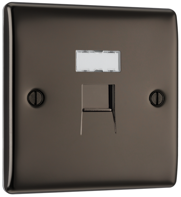 NBNRJ451 Front - This RJ45 ethernet socket from British General uses an IDC terminal connection and is ideal for home and office providing a networking outlet with ID window for identification.