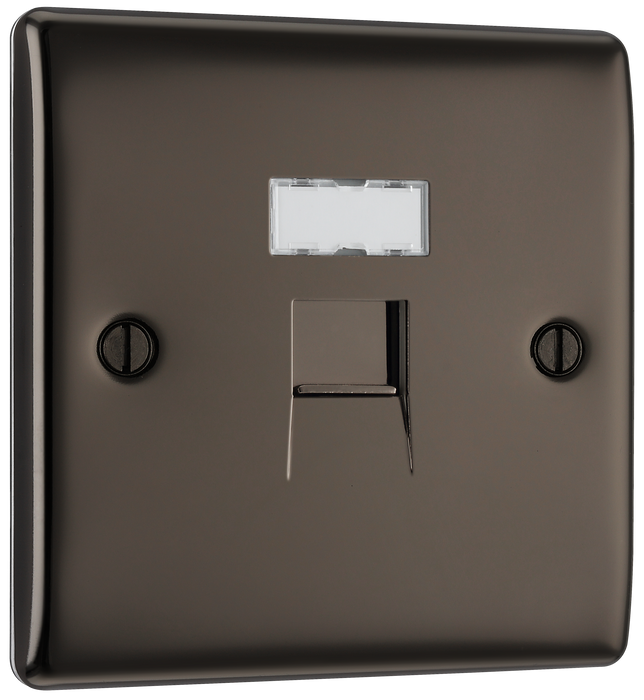 NBNRJ451 Front - This RJ45 ethernet socket from British General uses an IDC terminal connection and is ideal for home and office providing a networking outlet with ID window for identification.