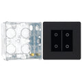 BG Evolve Matt Black Double Secondary Touch Dimmer Switch PCDMBTDS2B with 35mm Steel Back Box