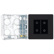BG Evolve Matt Black Double Secondary Touch Dimmer Switch PCDMBTDS2B with 35mm Steel Back Box