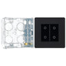 BG Evolve Matt Black Double Secondary Touch Dimmer Switch PCDMBTDS2B with 35mm Steel Back Box by British General