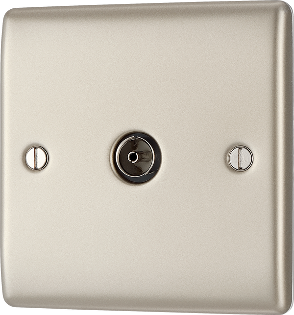 NPR60 Front - This single coaxial socket from British General can be used for TV or FM aerial connections.