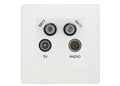 BG Evolve Pearlescent White TV/FM/2x SAT Quadplex Socket – White Insert