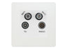 BG Evolve Pearlescent White TV/FM/2x SAT Quadplex Socket – White Insert by British General (BG-PCDCLTVFMSAT2W)
