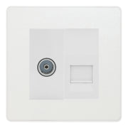BG Evolve Pearlescent White TV Aerial & Secondary Telephone Socket - White Insert