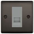 BG Nexus Black Nickel Single Secondary Telephone Socket, Screw Terminal - Grey Insert