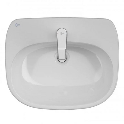 Ideal Standard Tesi 550mm Semi-Recessed Basin With Overflow - White - T352601