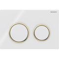 Geberit Omega20 Round WC Dual Flush Plate - White & Gold - 115.085.KK.1