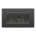 BG Evolve Black Chrome Screwless Double 4 Gang Brush Cable Entry