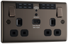 BG NBN22UWRB Nexus Metal Black Nickel 2 Gang 13A 1x USB-A 2.1A Wi-Fi Range Extender Switched Socket by British General (BG-NBN22UWRB-Shopify-SA_1)