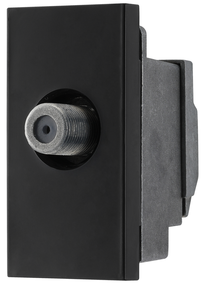 BG EMSATB Black 1 Module Euro Module Screened Female Satellite Outlet
