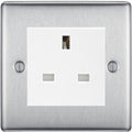 BG Nexus Metal Brushed Steel 13A Unswitched Socket NBS23W
