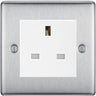 BG Nexus Metal Brushed Steel 13A Unswitched Socket NBS23W by British General (BG-NBS23W)