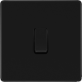 BG Nexus FFB13 Flatplate Screwless Matt Black Intermediate Light Switch 20 Amp