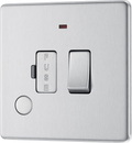BG Electrical FBS53 Nexus Screwless Flat-Plate Switched Fused Connection Spur Unit Flex Outlet Brushed Steel Neon 13A