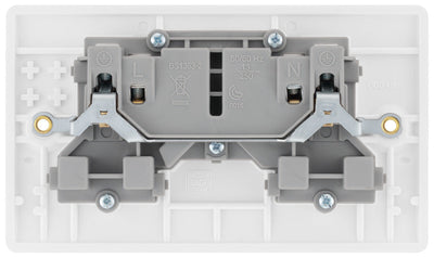 BG 824 Moulded Round Edge | White | 2 Gang 13A Unswitched Socket by British General (BG-824)